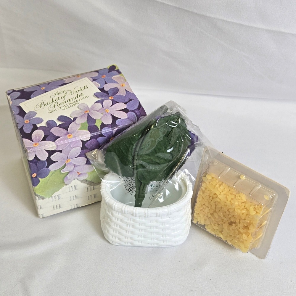Avon Basket Of Violets Pomander, Violet Wax‎ Fragrance Chips, Flower Vtg 1981